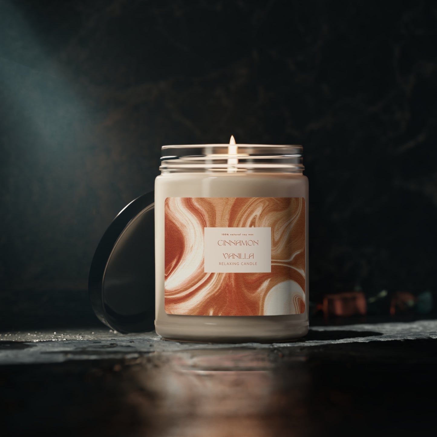 Cinnamon & Vanilla Scented Soy Candle, 9oz
