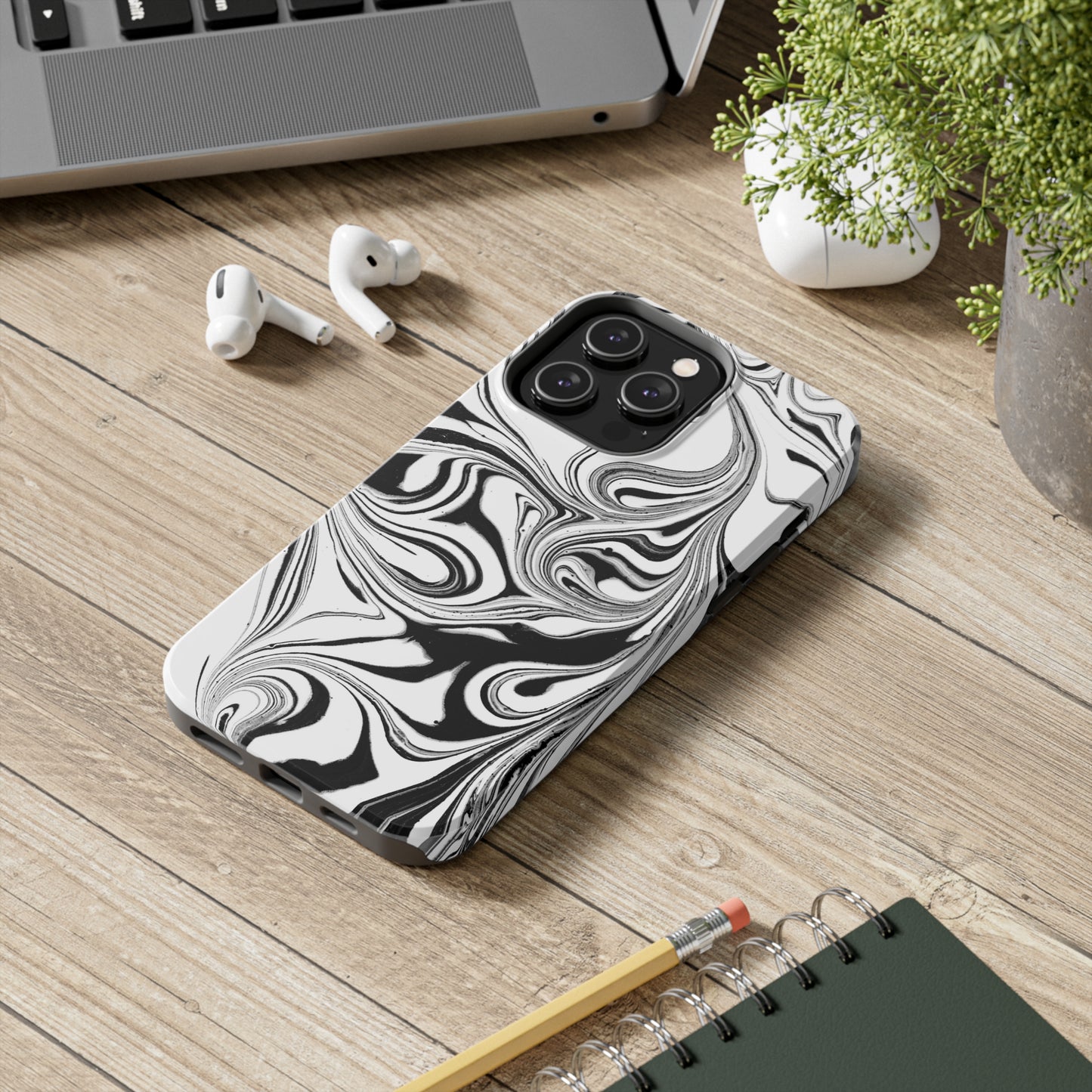 Black & White Swirl Phone Cases