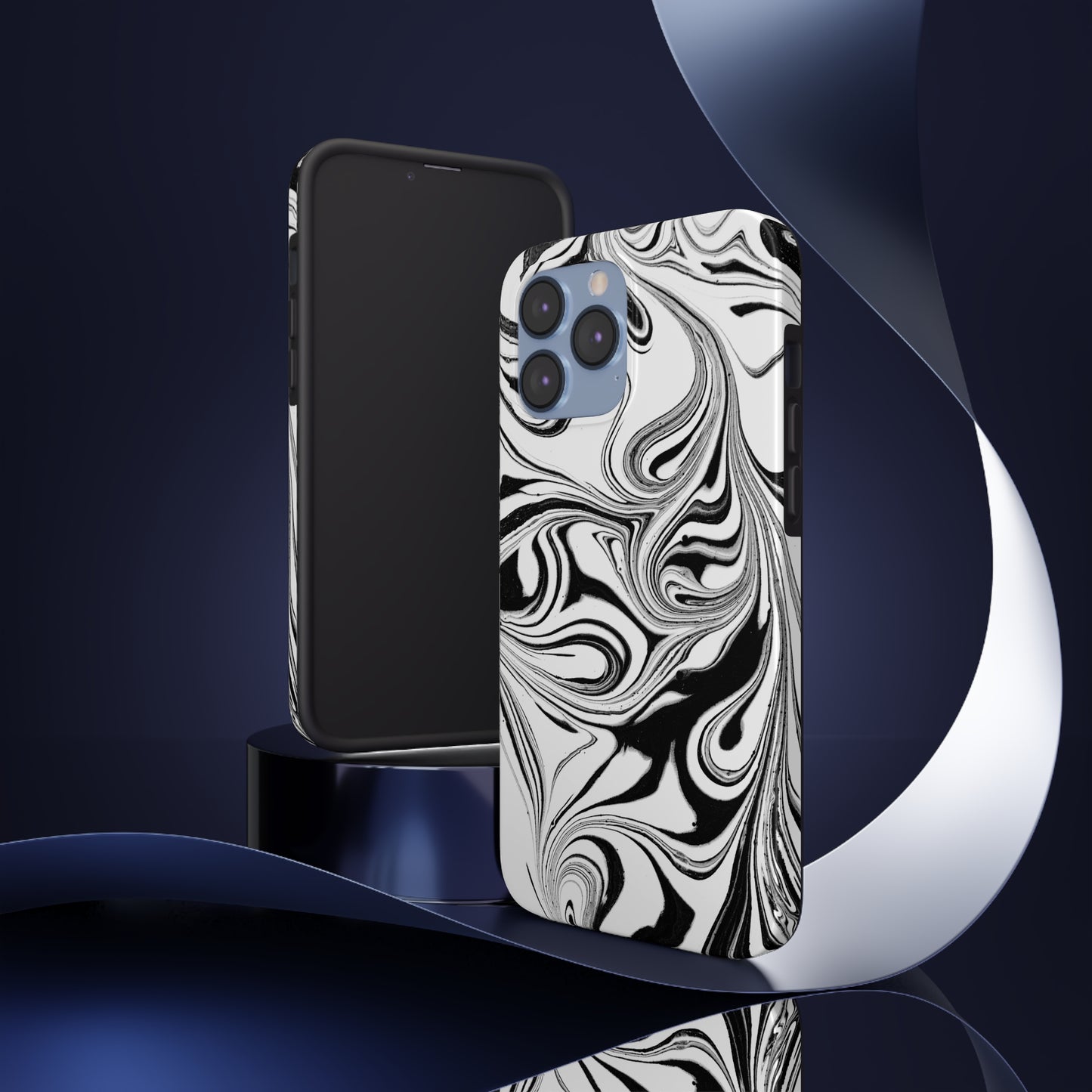 Black & White Swirl Phone Cases