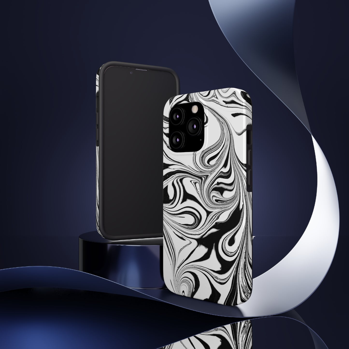 Black & White Swirl Phone Cases