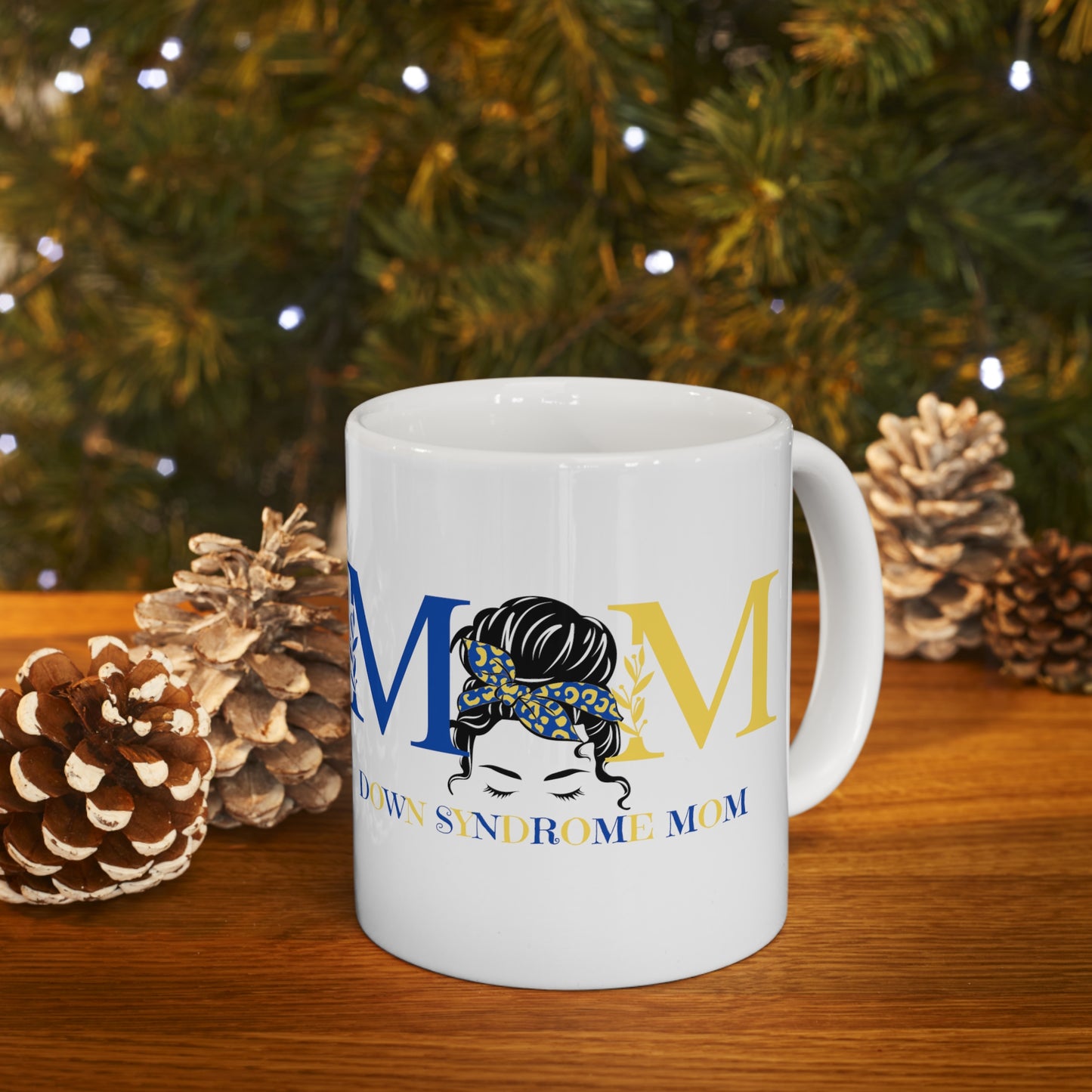 Down Syndrome Messy Bun Mom Ceramic Mug