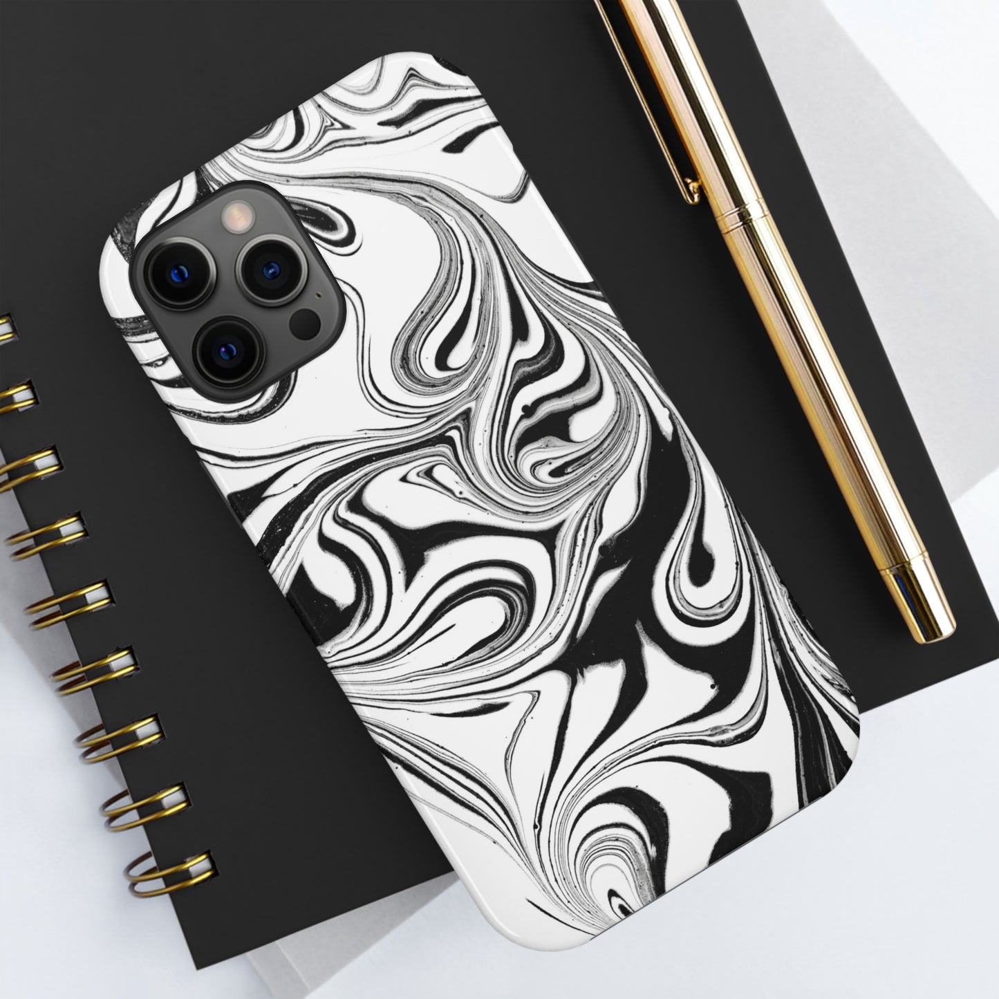 Black & White Swirl Phone Cases