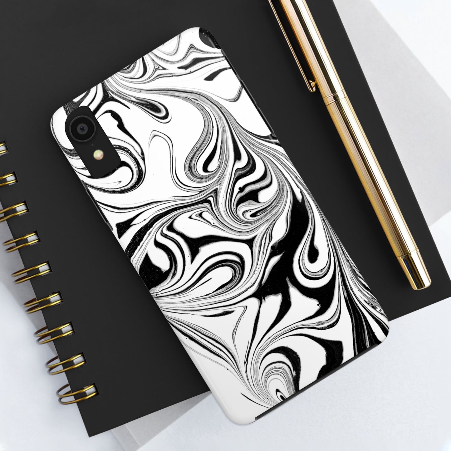 Black & White Swirl Phone Cases