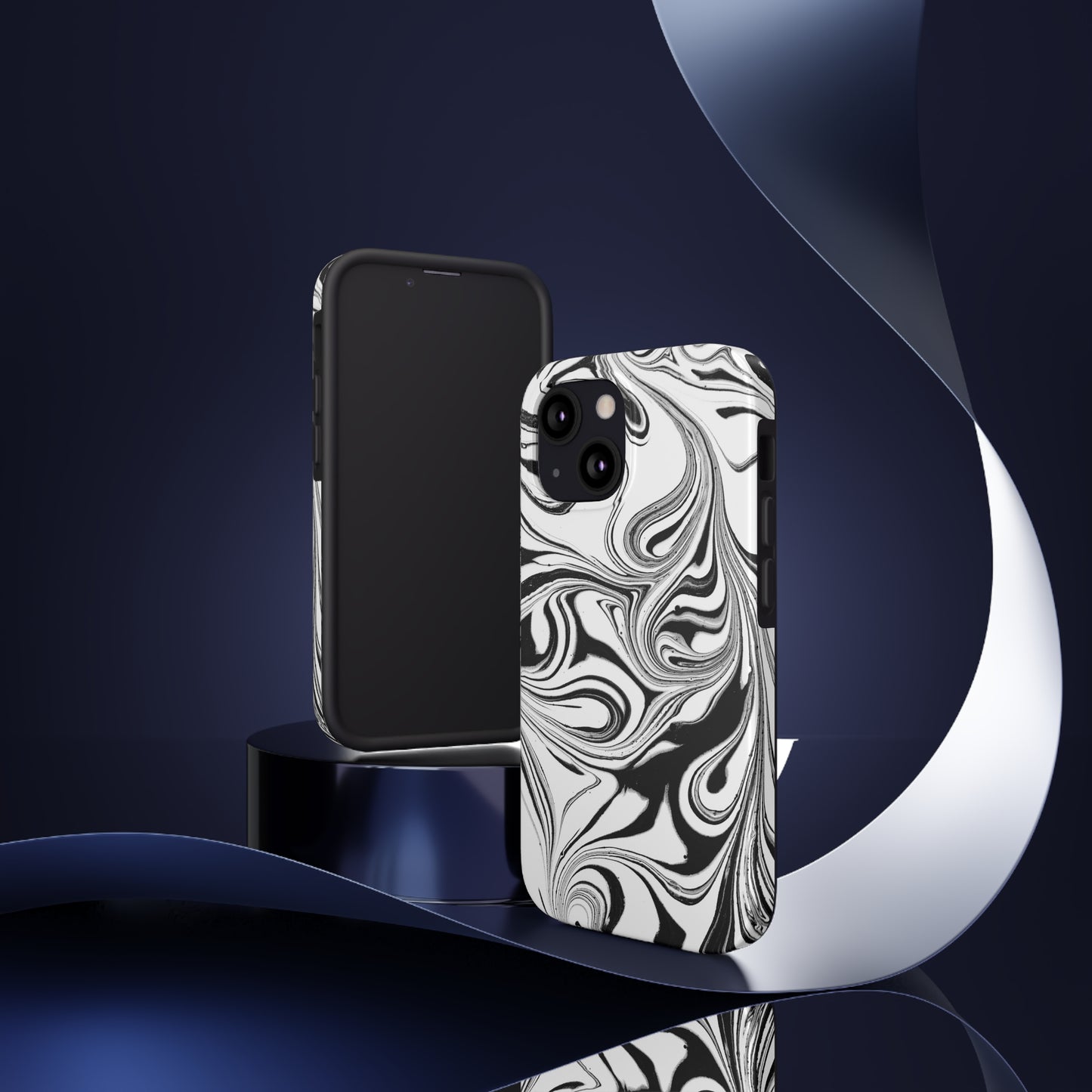 Black & White Swirl Phone Cases