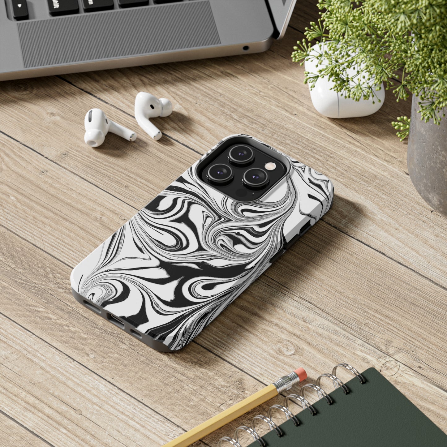 Black & White Swirl Phone Cases